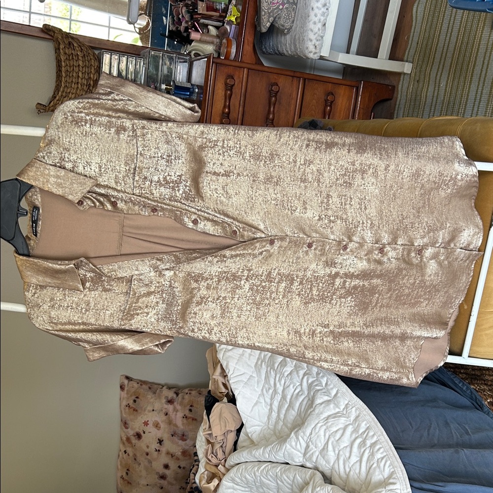 SHEIN Gold Midi Dress
